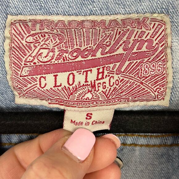 Jean Jacket Womens Brooklyn Cloth Light Distressed Denim Small - Picture 3 of 7